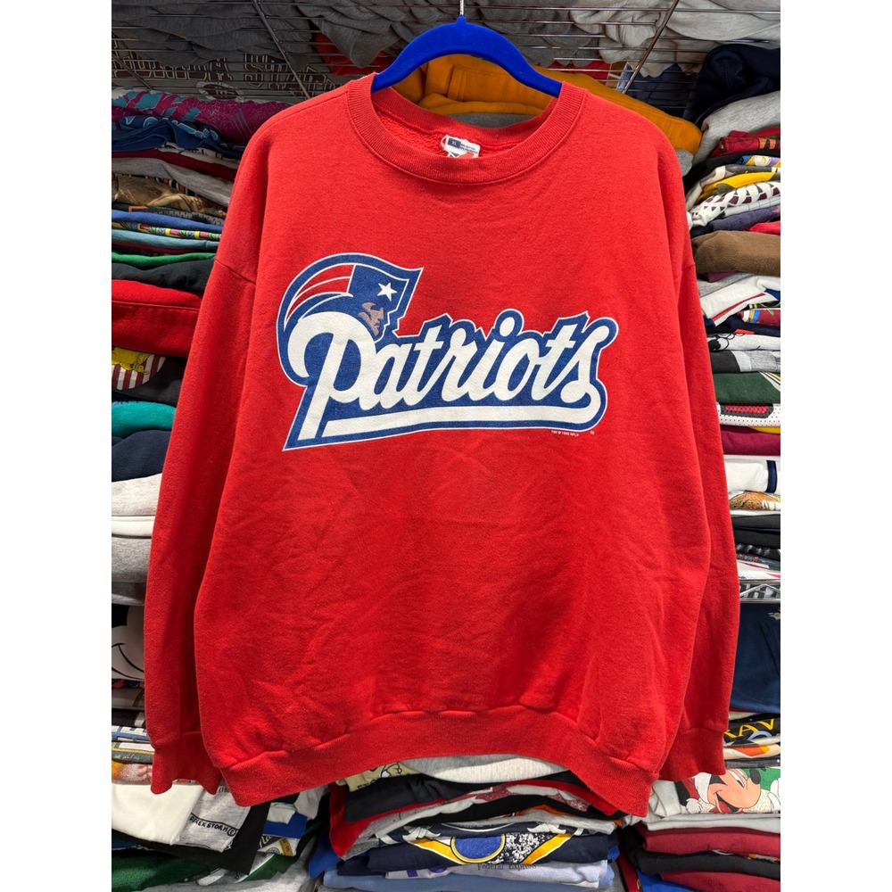 Vintage 1995 New England Patriots Sweatshirt Artex Red Mens XL NFL Football 90s